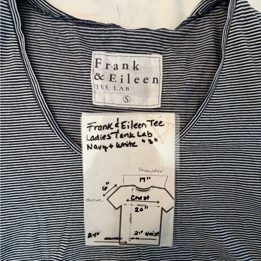 Frank & Eileen Tee Lab Navy and White Striped Tee Size Small - Picture 9 of 9